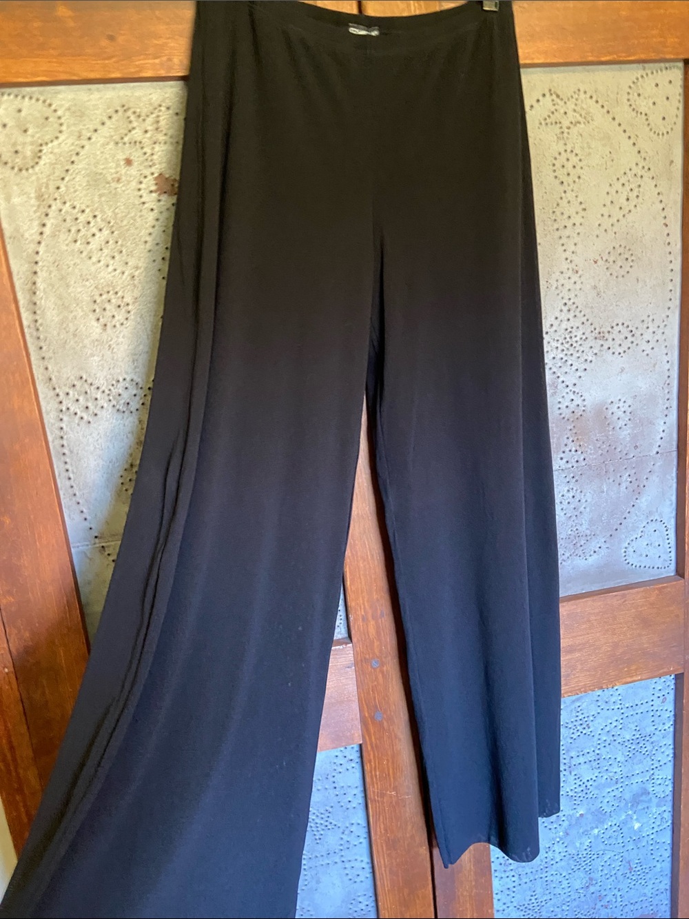 Cosabella Mesh Wide Leg Stretchy Black Pants Slacks Size L